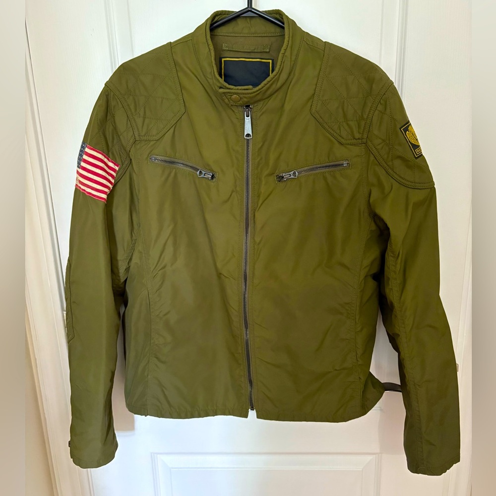 Ralph Lauren Denim and Supply nylon olive green biker (Belstaff Style) Jacket